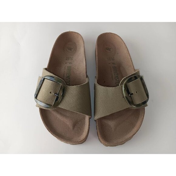 NEW Birkenstock Women's Madrid Vegan Big Buckle Open Toe Textile Slide Sandals 8 - Picture 3 of 11